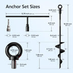 Ground Anchor Heavy Duty 18 inch - Earth Anchor Screw in Kit 4 Pack - Tie Down Swing Set Anchors - Auger Spiral Trampoline Stakes High Wind - Camping Carport Canopy Tent Stakes for Tree Shed Dog Sand
