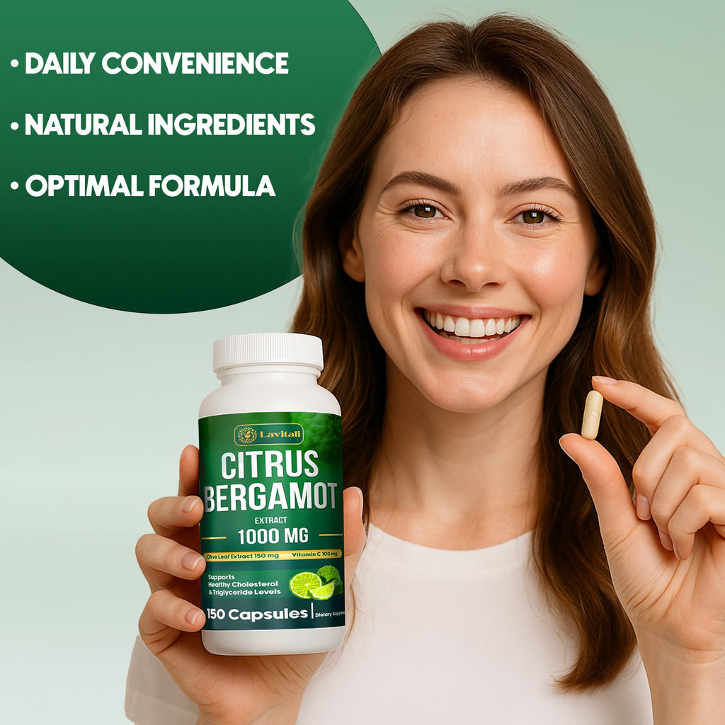 25x Concentrated Citrus Bergamot Extract Capsules, 150 Veggie Capsules, Citrus Bergamot 1000mg Capsules, Non-GMO, Gluten-Free, All Natural, Vegetarian Capsules