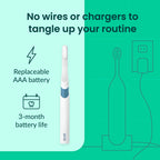 Quip Sonic Electric Toothbrush for Adults with Timer - Includes Travel Case & Replacement Brush Head - 3 Month Battery Life, Plastic Handle - Marine Blue