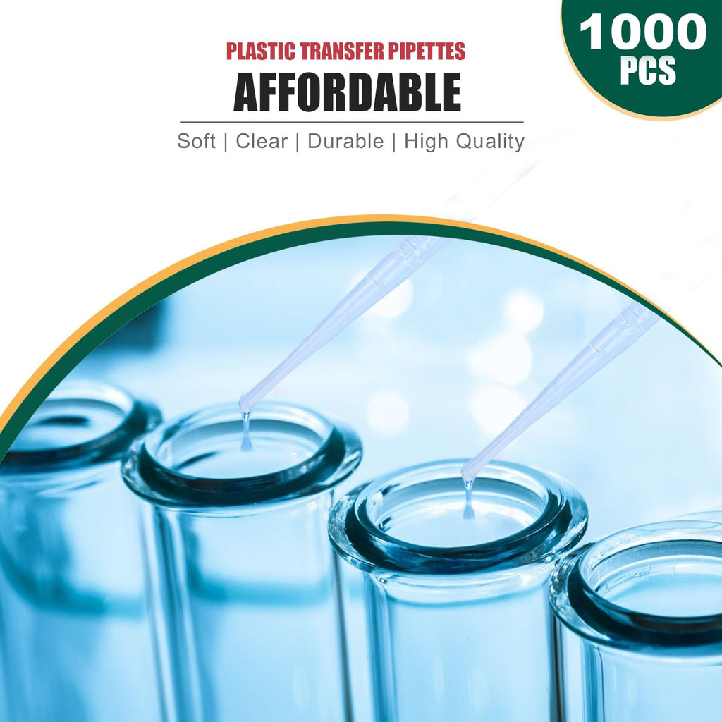 moveland 1000PCS 3ml Disposable Plastic Transfer Pipettes for Lab, Oil, Art