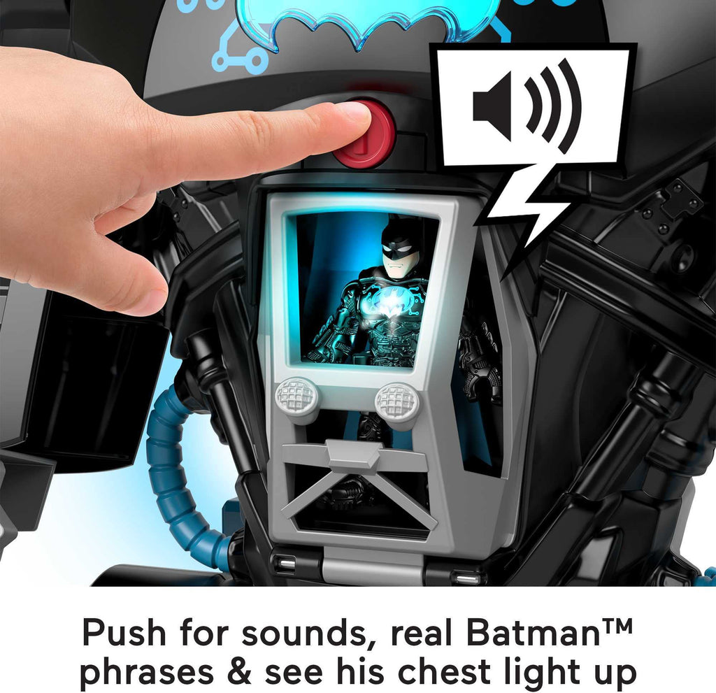 Fisher Price Imaginext DC Super Friends Batman Playset Bat-Tech Batbot 2-Ft-Tall Robot with Lights Sounds & 11 Play Pieces for Ages 3+ Years, GWT23