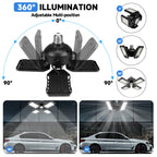 Aoretic LED Garage Lights Bulb 2 Pack -120W, 12000LM 6500K Led Shop Light with 4+1 Deformable Panels, Basement Barn Light Garages Ceiling Lights, E26/E27 for Garage, Warehouse, Shop