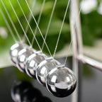 Newtons Cradle Balance Pendulum Balls, Swinging Kinetic Balls with Black Base, Science Physics Educational Learning Tool, Office Home Creative Decoration, Stress Relief Fidget Desk Toy (Medium)