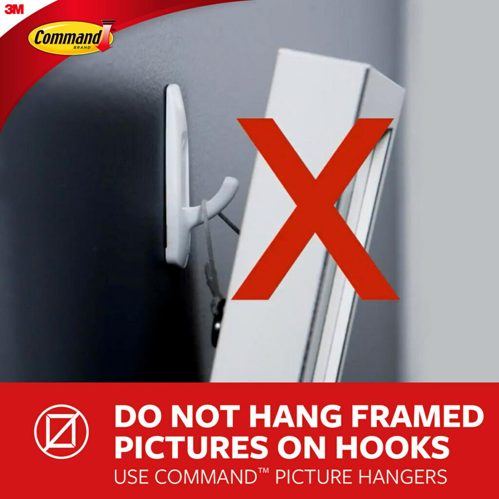 Command Large White Bath Hooks, 1 Hook, 2 Strips