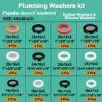 XBVV 32 Size 705 Pcs Plumbing Washers and O-Ring Kit 2-in-1 Rubber Gasket Assortment Kit for Faucet Spigot Garden Hose Pressure Washer Plumbing Repair