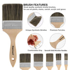Double Thick Chip Paint Brush, 6 Pack, 3 inch / 75mm Stain Brushes for Painting Walls and Fence Staining, Wooden Handle Masonry Paintbrush for Varnish, Paste, Gesso and Limewash