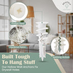 Reinforced Nylon 66 Drywall Anchors 90lb Limit, Self Drilling, Home Improvement Value Pack for Home Projects & Picture Hanging Kit, 25 Plastic Dry Wall Expansion Anchors and 25 Sheetrock Screws