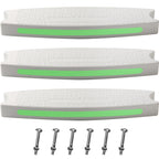 TonGass (3-Pack, White) 18" Universal Pool Ladder Step Replacement with Reflective Strip, Plastic Swimming Pool Ladder Rung Step with Stainless Steel Bolts for Inground Above Ground Pools