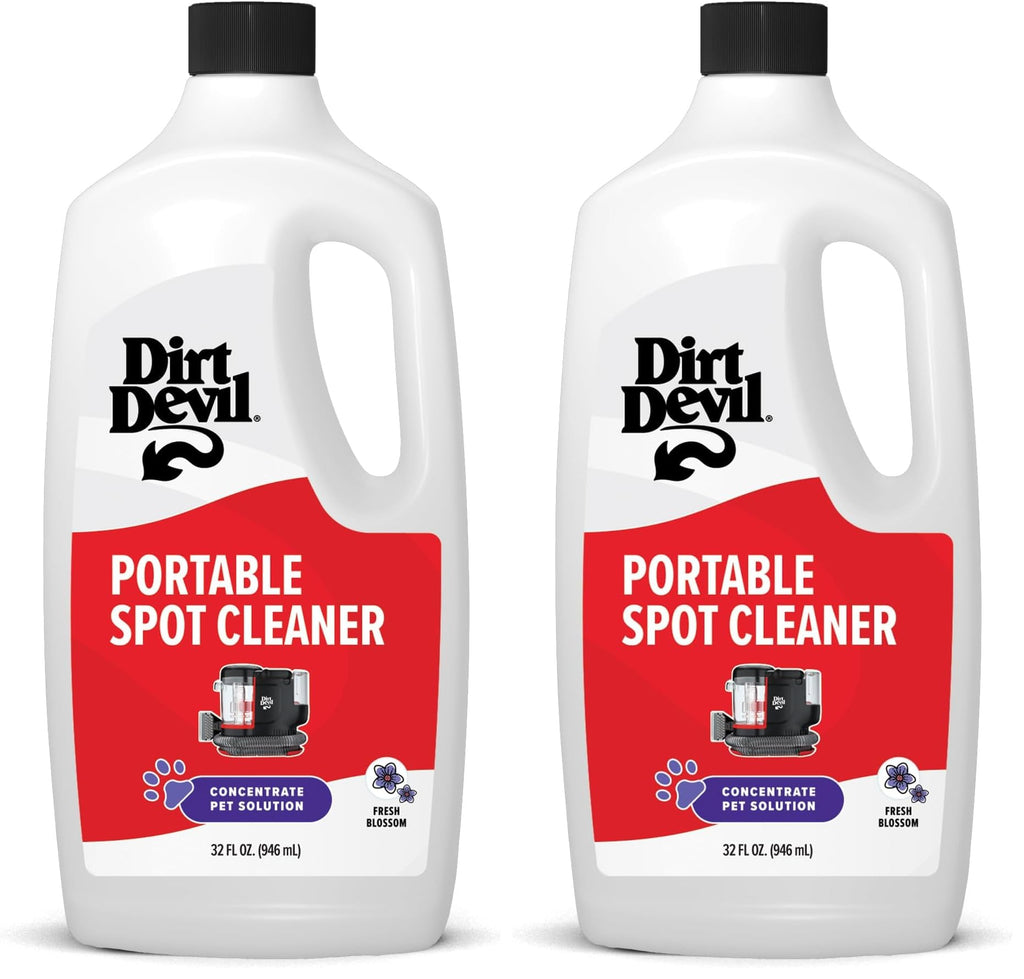 Dirt Devil Pet Portable Spot Cleaner Solution,32 oz.,Fresh Blossom Scent,Upholstery and Carpet Shampoo Solution,Eliminates Pet Messes and Odors,Pair Portable Spot Cleaners,(Pack of 2)