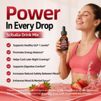 Scibalia Cutting Mix Drink Liquid Drops, Metabolism & Satiety Support w. Berberine Yerba Mate Magensium Chromium FOS & 5-HTP for Energy & Gut Health, Strawberry Acai Flavor 30 Servings