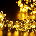 33ft 100 LED Plug in Glow Warm Fairy Flower String Lights Christmas Decor