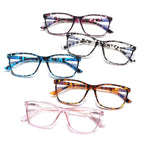 SIGVAN Ladies Reading Glasses Blue Light Blocking Spring Hinge Fashion Pattern Print Eyeglasses for Women (C5 Mix, 2.00, x)