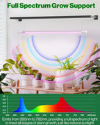 Sunco 4 Pack 3FT LED Grow Light, Full Spectrum, 30W
