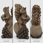 iStatue Handmade Resin Squirrel on Acorn Statue Miniature Garden Figurines – 6.5 Inch Nature-Inspired Woodland Animal Decor for Home, Garden, Patio or Shelf – Rustic Farmhouse Accent (Medium)
