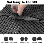 ToLanbbt Modular Interlocking Cushion 12P 11.8" x 11.8" Interlocking Rubber Floor Drain Holes Non-Slip Splicing Drainage Mats for Deck, Shower, Kitchen, Drain Pool, Sauna Bath (Dark Blue, Diagonal)