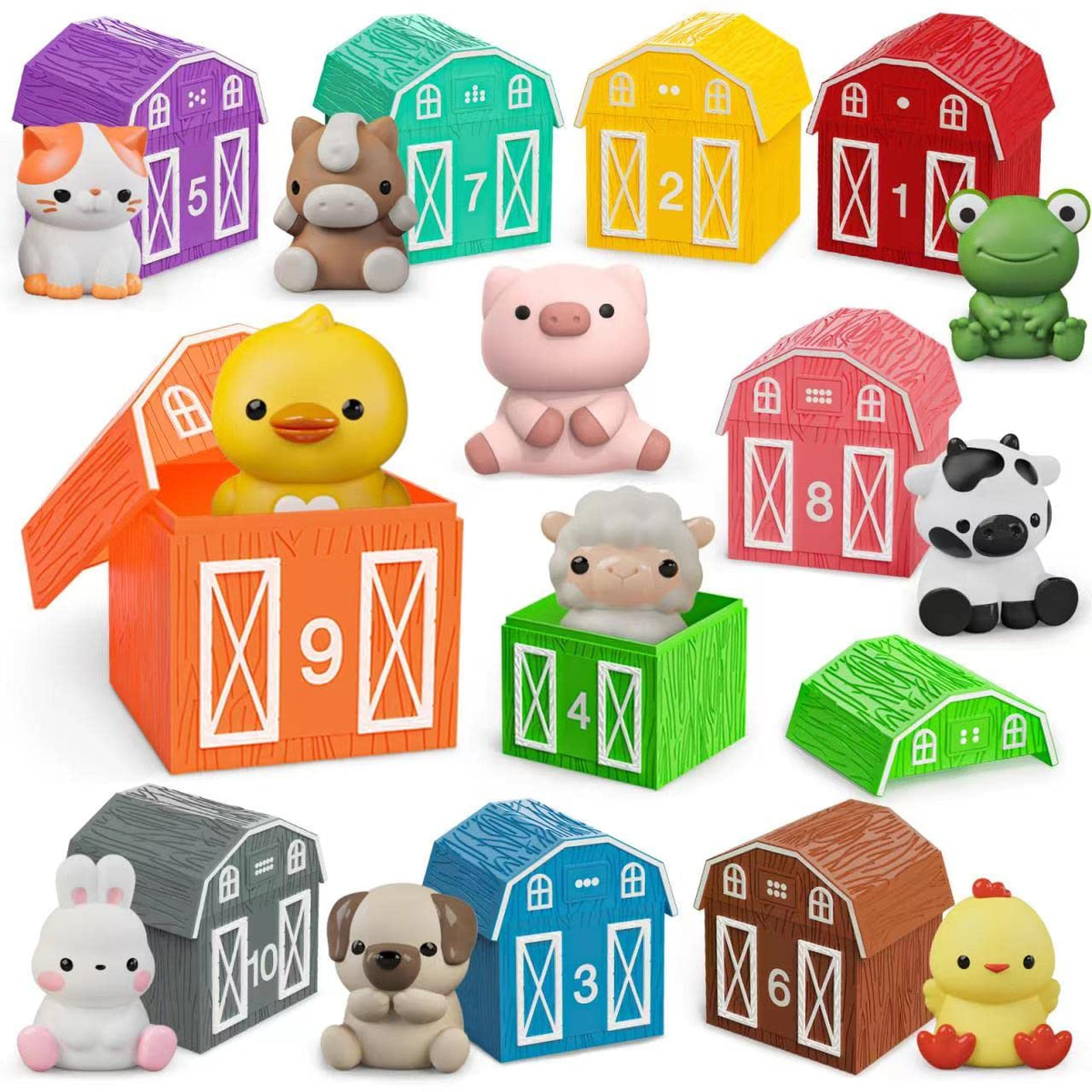 Farm Animal Toys for Toddler 1-3 Year Old, Montessori Toy Gift for Boy Girl