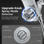 Newfinde High Pressure Rain Shower Head with Handheld Spray Combo: Detachable Dual Shower Head with 10 Sprays Modes - Upgrade Knob Spray Mode Selector and Magnetic Guidance Docking System