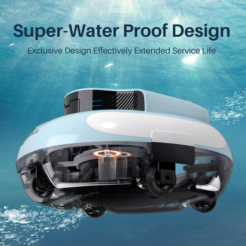 PoolPure Aquaguard SE II 2025 Upgrade Cordless Robotic Pool Cleaner with 120-Min 5000mah Big Battery (Blue)