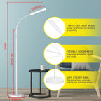 Dimunt Floor Lamp, Bright 15W Floor Lamps for Living Room with 1H Timer, Dimmable LED Floor Lamp 3000K-6000K & Tall Standing Lamp with Remote & Touch Control Reading Floor Lamps for Bedroom-White