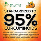 Turmeric Curcumin Supplement 2000mg - 95% Curcuminoids with Glucosamine, Ginger & MSM, BioPerine Black Pepper for Best Absorption, Nature's Vegan Joint Support, Non-GMO, Bottled in USA - 240 Capsules