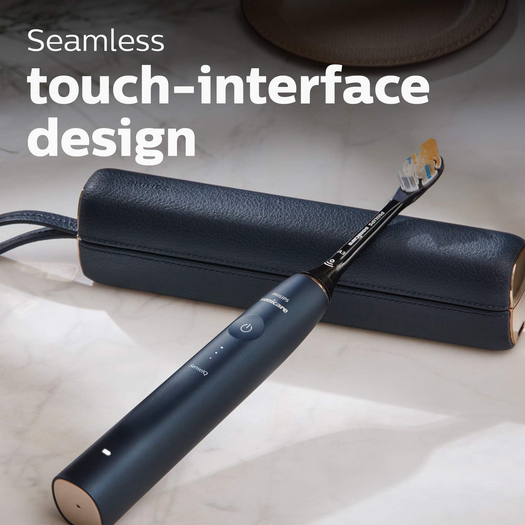 Philips Sonicare DiamondClean 9900 Prestige Electric Toothbrush - with SenseIQ Technology and Advanced AI App, 5 Brushing Modes, 3 Intensity Levels, Charging Travel Case,Midnight Blue, Model BD9002AZ
