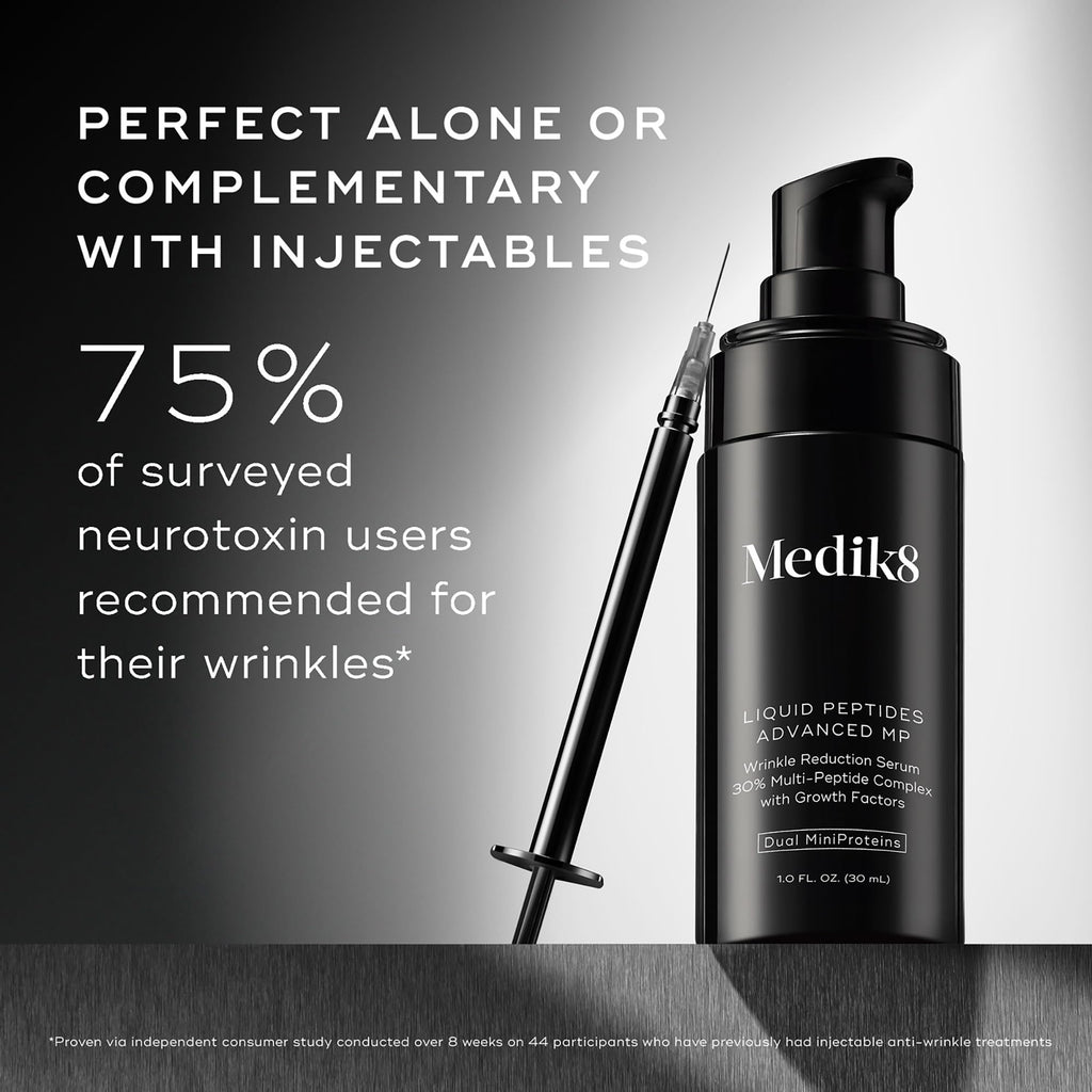 Medik8 Liquid Peptides Advanced MP - Peptide Serum - Face Serum for Wrinkle Reduction - Hydrating and Supports Collagen, Hyaluronic Acid - 1 oz