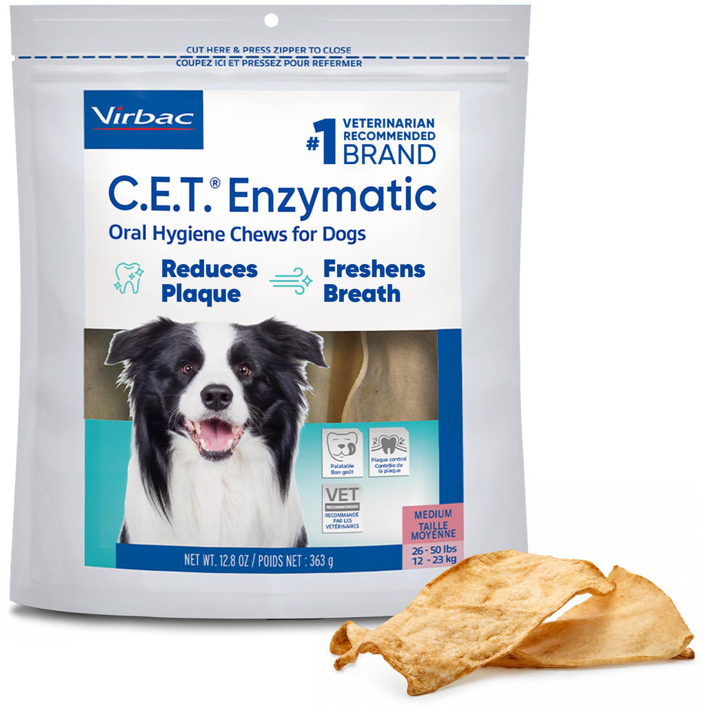 C.E.T. Enzymatic Oral Hygiene Chews for Dogs, Tartar Control, Medium