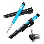 OX Tools 2 Carpenter Pencils Set Pro Tuff Carbon Marking Pencil Mechanical Construction Pencil With 2 Leads Included & Holder & Sharpener Belt Clip