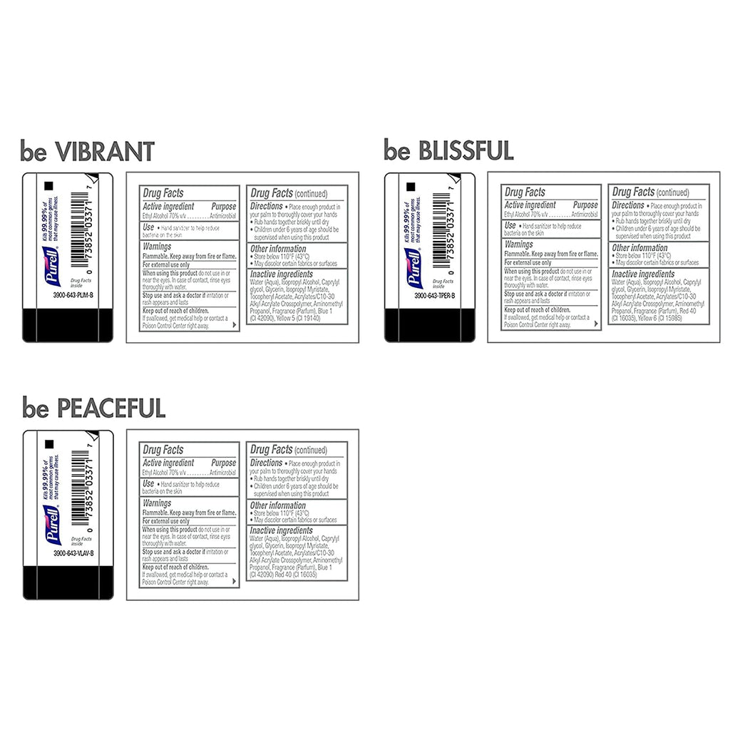 PURELL Advanced Hand Sanitizer Gel Infused with Essential Oils, Scented Variety Pack, 1 fl oz Travel Size Flip Cap Bottles (Box of 12 Bottles)- 3901-24-CMRMETRY