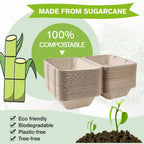 ECOLipak 75 Pack Clamshell Take Out Food Containers, 100% Compostable To Go Containers Disposable, 9X6 inch Heavy-Duty To Go Boxes, Eco-Friendly Biodegradable To Go Containers For Food
