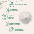 Micro Ingredients Electrolyte Powder, 2 lbs (139 Servings) | Lemon Raspberry Flavor | High Potassium (1,000mg) + Coconut Water & Real Lemon Juice | No Sugar, Keto Friendly | Non-GMO