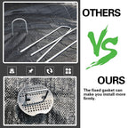 100Pcs Garden Stakes Staples + 100Pcs Gasket, Bakulyor 6 Inch Lawn Landscape Staples 11 Gauge U Shaped Galvanized Landscape Pins, Heavy Duty Yard Ground Pin for Weed Barrier Sod Fabric Decorations