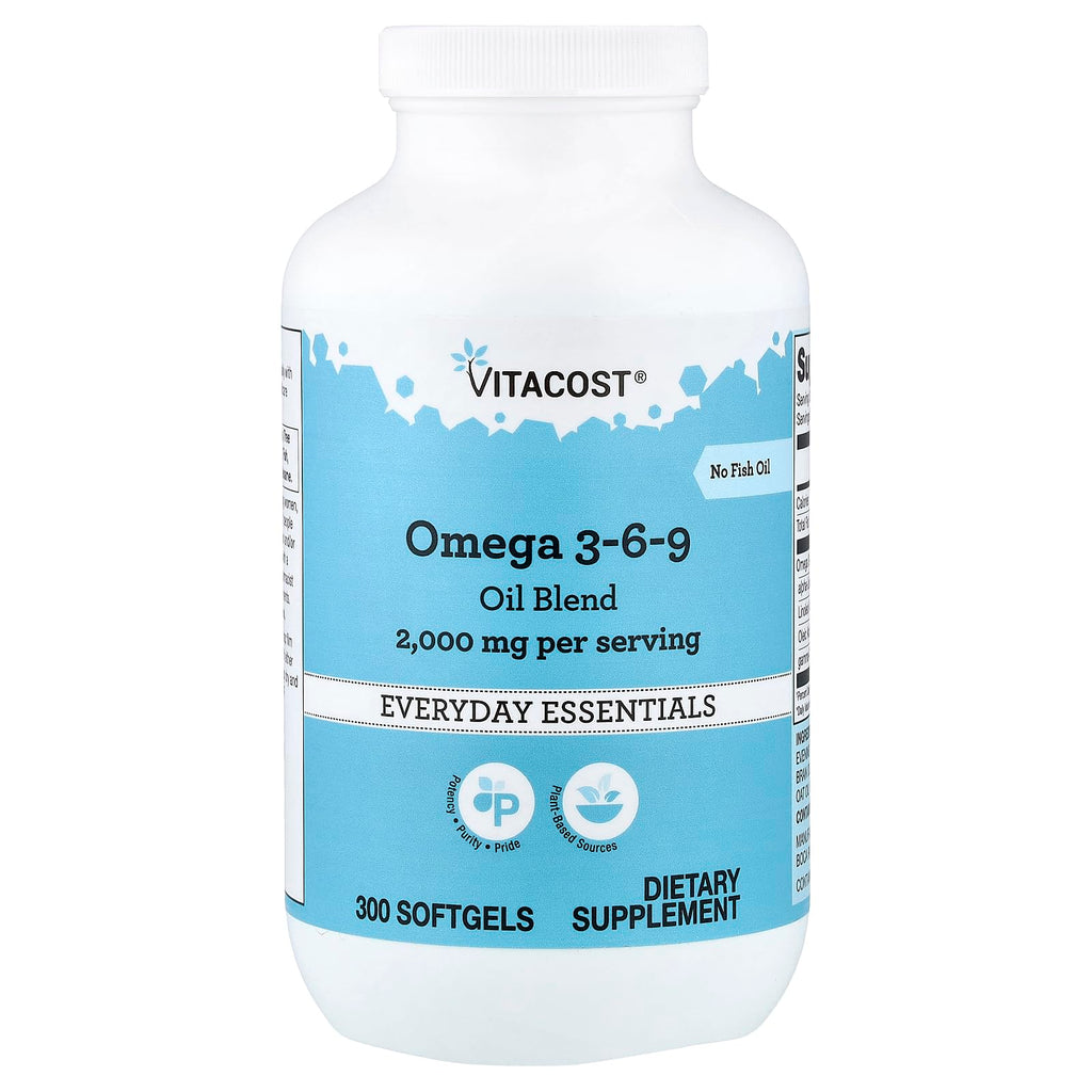 Vitacost Omega 3-6-9 Oil Blend, 300 Softgels (1,000 mg per Softgel)