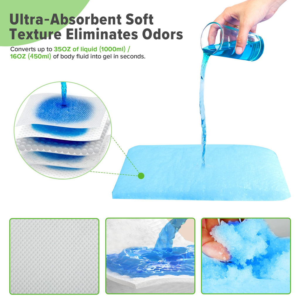 Commode Liners With Absorbent Pads - 60 Bedside Commode Liners & Pads,Medical Grade Pack Commode Liners,Adult Potty Chair Liners Bedside Commode Liners Disposable,Universal Fit All Standard