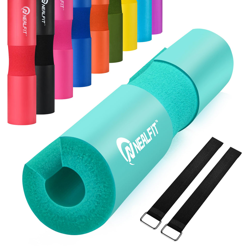 NEALFIT Barbell Pad Squat Pad for Squats���Squat Bar Pad���Great for Weightlifting,Lunges and Hip Thrusts���Foam Sponge Pad���Fit Standard and Olympic Bars Perfectly (Mint Green)