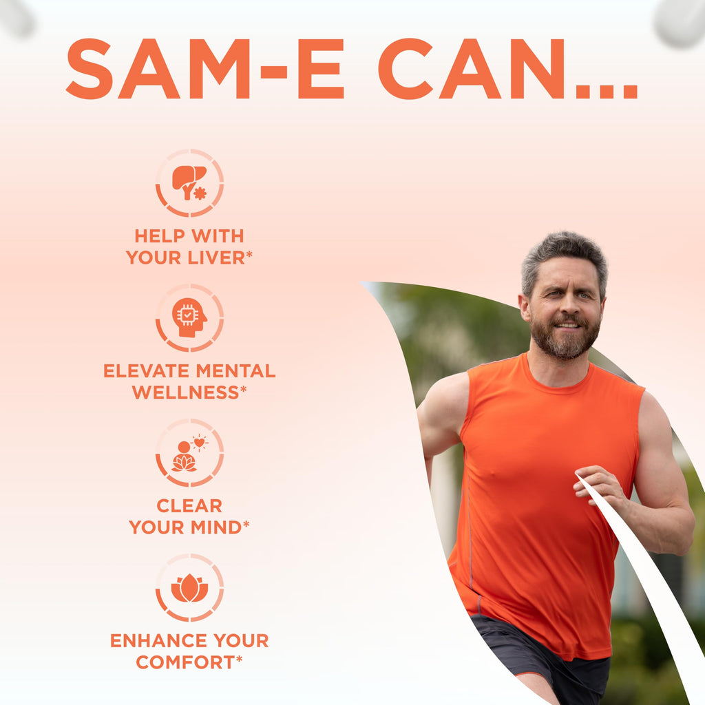Clear Formulas Bioactive SAM-e 400mg - High Strength SAM-e Supplement with Biologically Active S,S Form for Liver and Mood Support - Vegan Non-GMO Preservative Free - Made in The US (120 Servings)