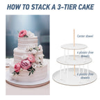 BluShore Cake Boards Tiering Kit - Cake Board 10 Inch, 8 Inch, and 6 Inch (5 Pieces Each) With Parchment Paper Rounds, Wooden Dowels, and Straw Dowels - Cardboard Cake Rounds Stacking Kit [130 Pieces]