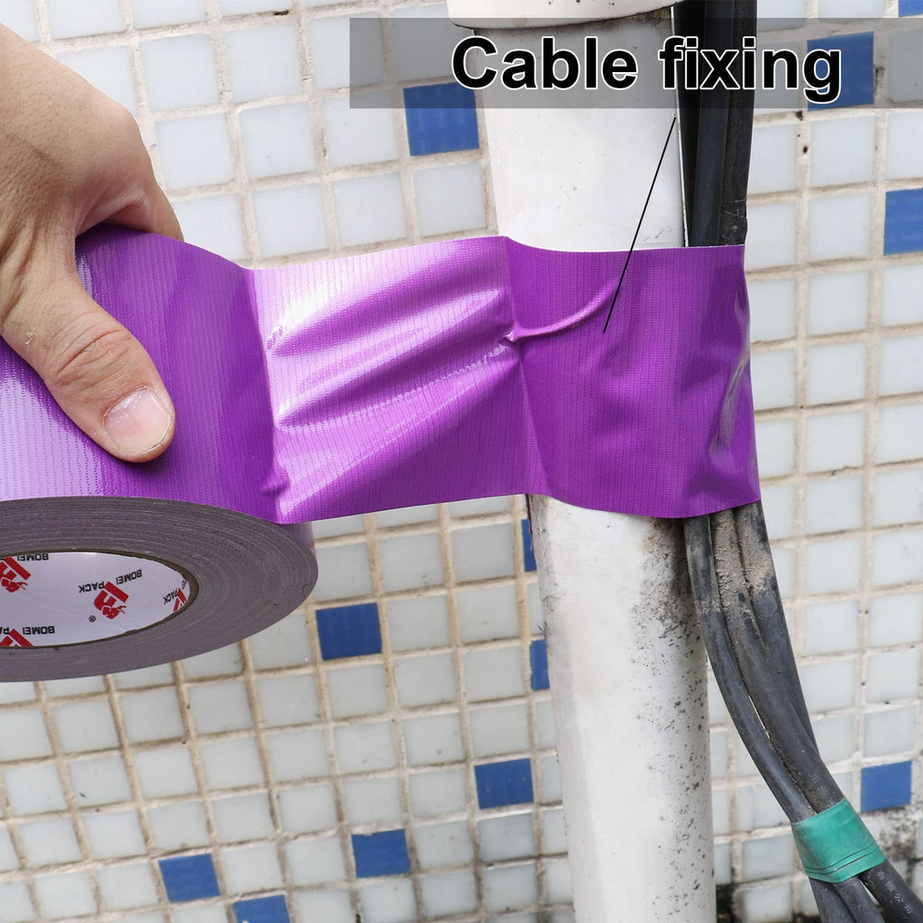 3 Inch Purple Duct Tape Waterproof,Heavy Duty,3 Inch x 60 Yards,9 Mill Thick Industrial Grade Duct Tape Purple,No Residue,Strong,Flexible and All Weather,Professional for Indoor & Outdoor Use