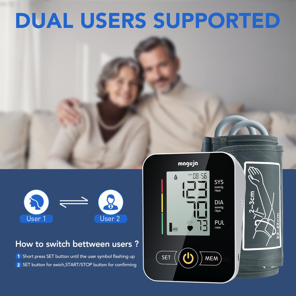 Arm Blood Pressure Monitor,maguja Blood Pressure Machine,BP Monitor Automatic Upper Arm Digital with Blood Pressure Cuff for Home Use