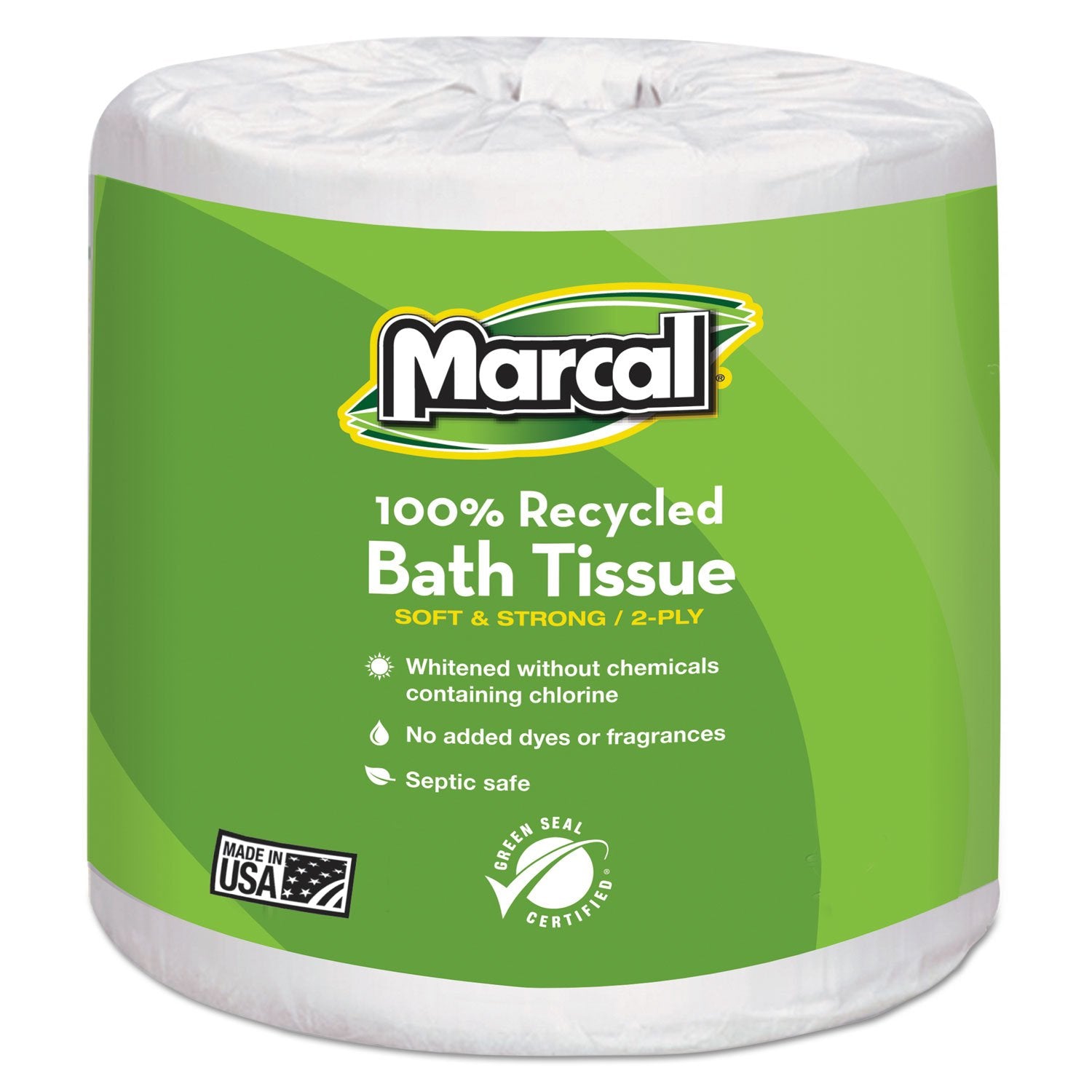 Marcal - MRC6079 Toilet Paper 100% Recycled - 2 Ply White Bath Tissue, 336 Sheets Per Roll - 48 Rolls per Case Green Seal Certified Toilet Paper 06079
