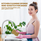 MMG Prime Natural Kitchen Sponge –24-Pack Biodegradable Sponges for Dishes –Compostable Dish Washing Scrubbers – Eco Friendly Non-Scratch Cellulose & Coconut Husk Scrubber Sponges for Cleaning