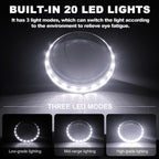 30X Charge Magnifier with Light, NUEYiO 4.33Inch Large Handheld Magnifying Glass with Light, 20 Daylight LEDs & Third Gear Dimming Lighted Magnifying Glass for Seniors Reading Inspection Coin Jewelry
