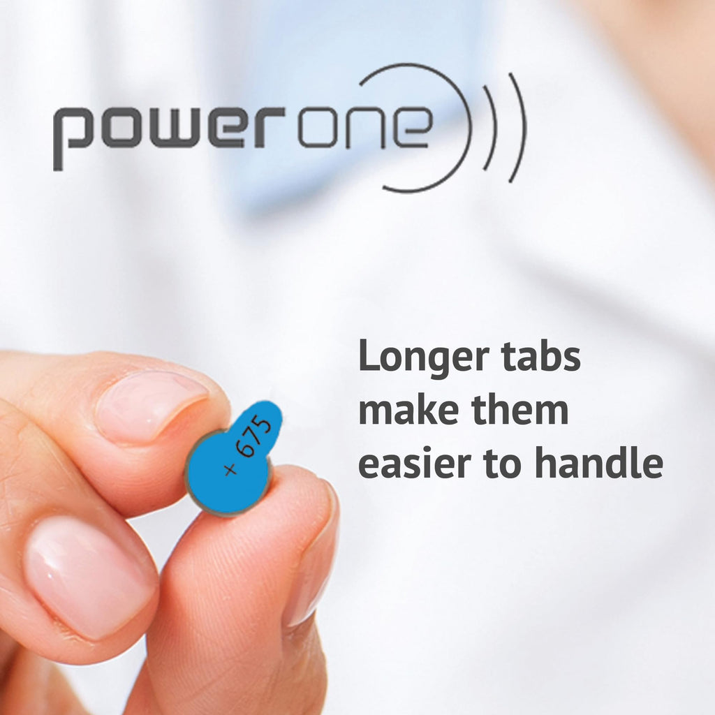 Power One Hearing aid Batteries Size 675 - p675 Battery for Hearing aid, Long-Lasting. Mercury-Free 1.45v zinc-air Hearing aid Batteries (90 Batteries) - Expire May-2028