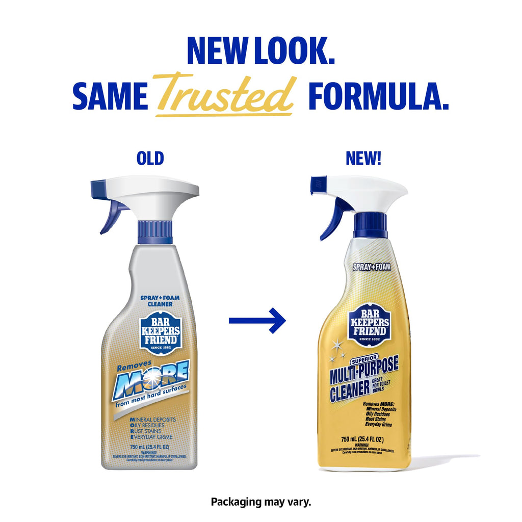 Bar Keepers Friend Soft Cleanser 13 oz + Spray & Foam Multipurpose MORE Spray Cleaner 25.4 oz, Multi Purpose Cleaner Bundle, Removes Grease, Rust Stains, Soap Scum & More in Home & Outdoors