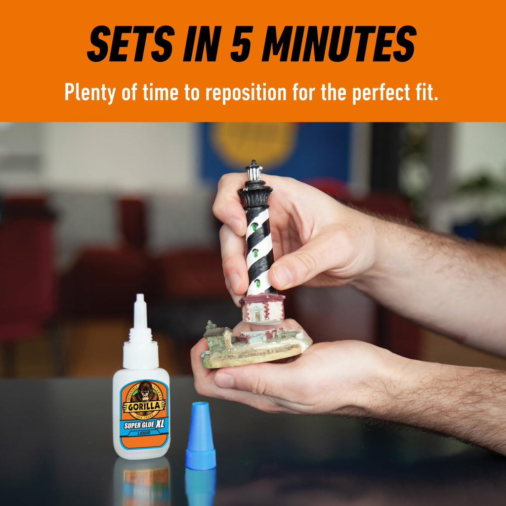 Gorilla Super Glue XL, Clear Glue, 25 Gram (Pack of 2) - All Purpose and Fast Setting for Projects and Repairs