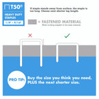 Arrow 508 Heavy Duty T50 1/2-Inch Leg Length, 3/8-Inch Crown, Staples for Upholstery, Construction, Furniture, Crafts, 1250 Count(Pack of 1)