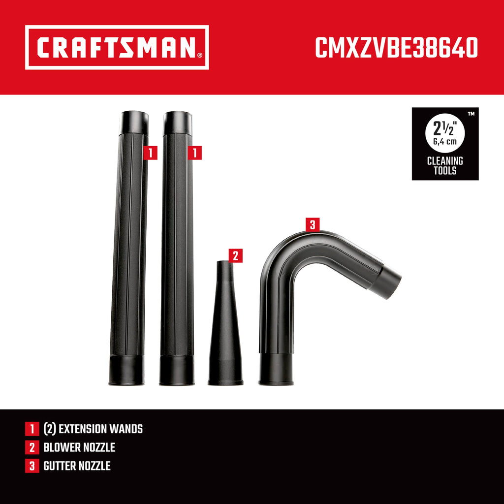 CRAFTSMAN CMXZVBE38640 2-1/2 in. Gutter Cleaning Wet Dry Vac Attachment Kit