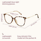 Gaoye Blue Light Blocking Glasses - Trending Round TR90 Frames, Metal Arms, UV400 Protection - Matching Soft Case