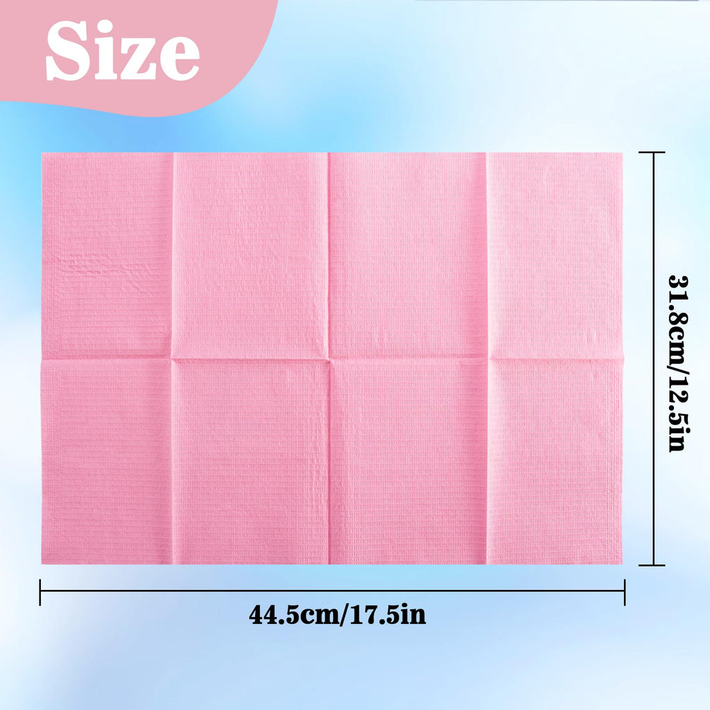 MAQIHAN 75pcs Dental Bibs Disposable - Pink Dentist Bib for Nail, Tattoo