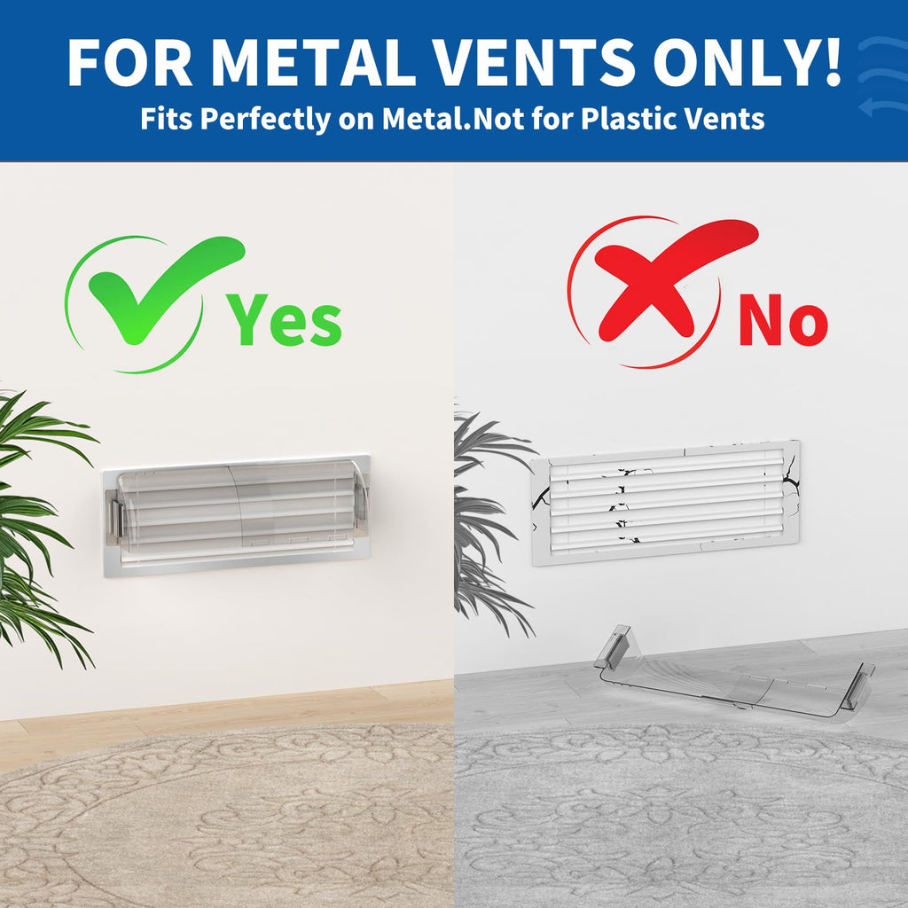 Air Vent Deflectors 2-Pack Set of Super Strong Magnetic Heat-Resistant, Floor Vent Deflectors Easily Adjustable from 8 to 14 Inches,Vent Deflectors for Vents/Walls/Ceilings/Floors